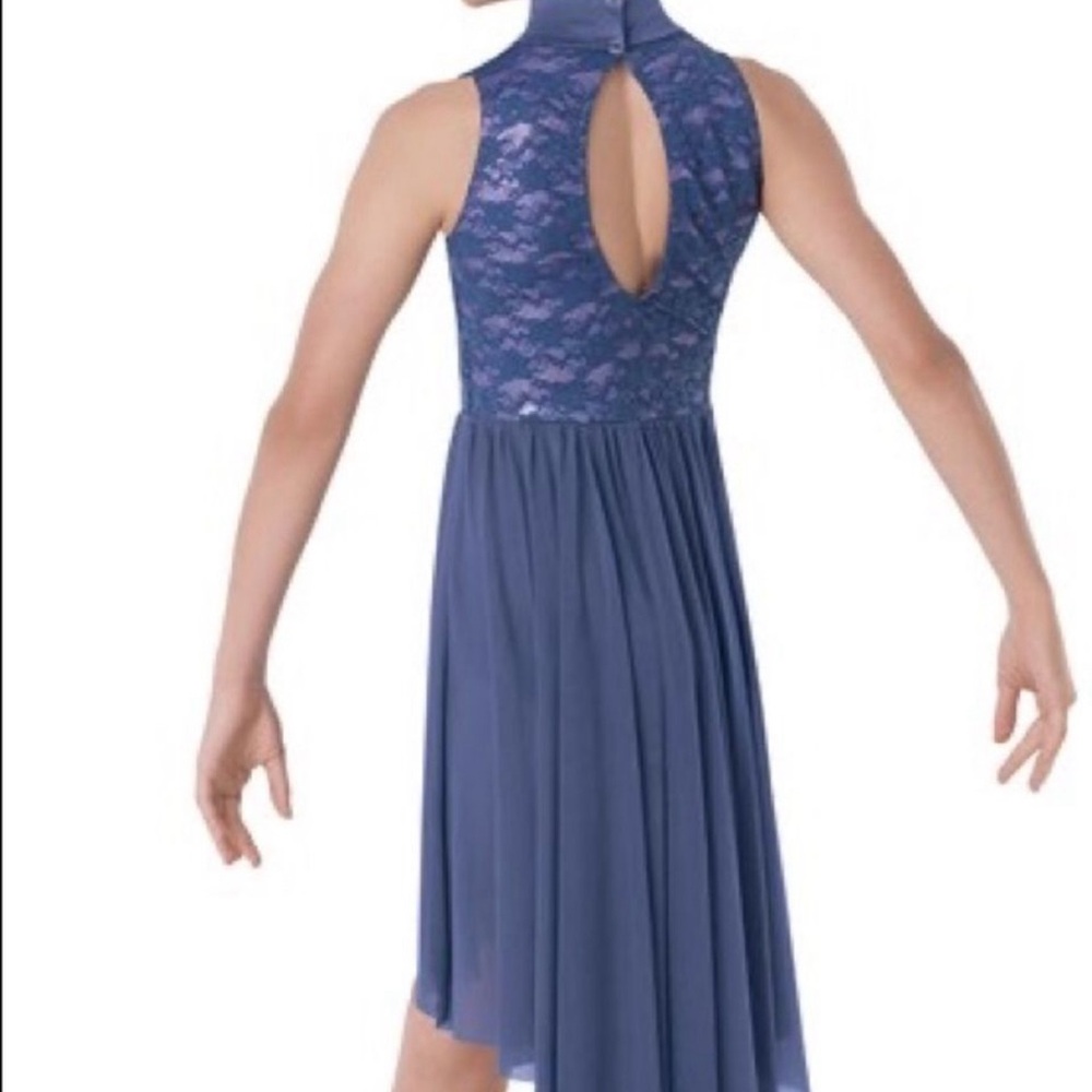Weissman Purple and Metallic Purple Hi Low Lyrical‎ Dress